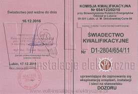 Świadectwo Kwalifikacyjne D1 - okładka.