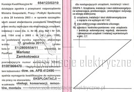 Świadectwo Kwalifikacyjne E1 - opis.